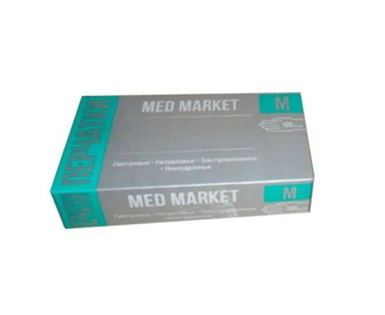 Перчатки нитрил. M Med Market голубые неопудренные,100 шт/упак,(50 пар) Перчатки нитрил. M Med Market голубые неопудренные,100 шт/упак,(50 пар)